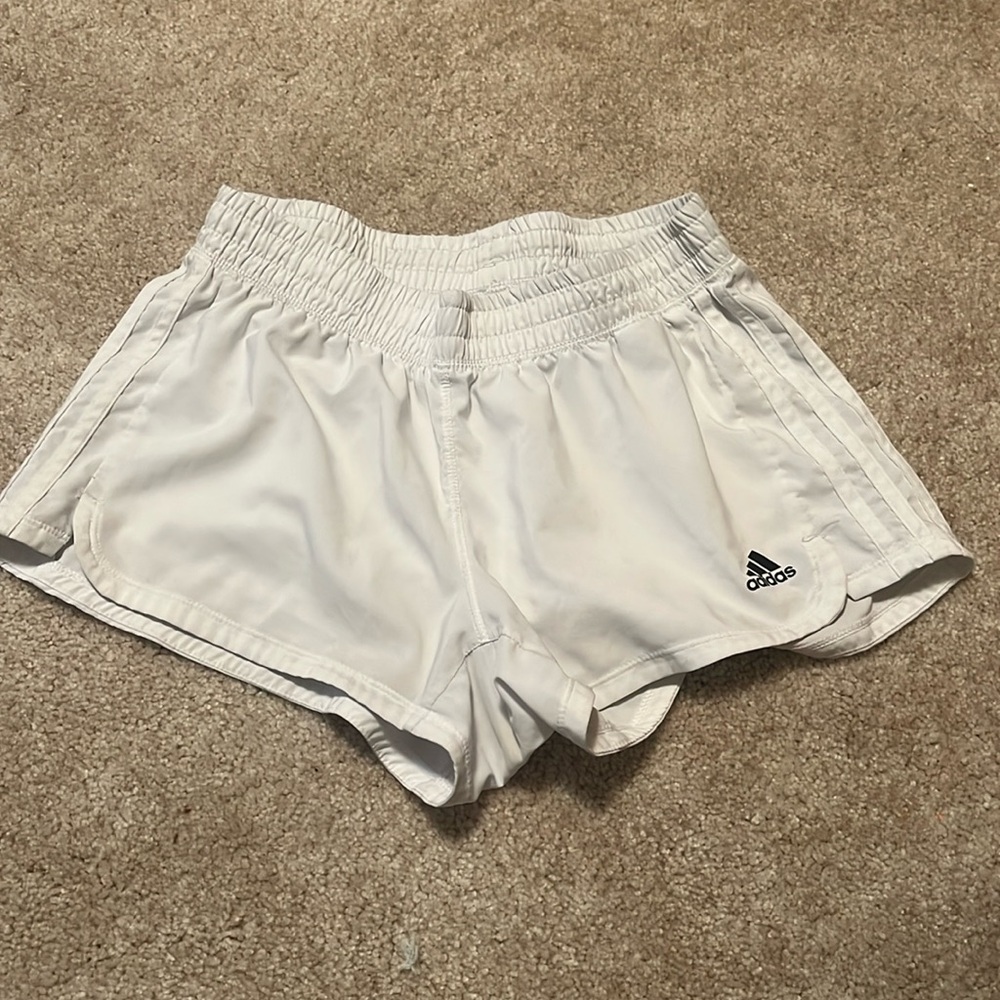 White adidas athletic shorts size small